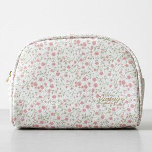 The Vintage Floral Print Makeup Pouch with Zipper Travel